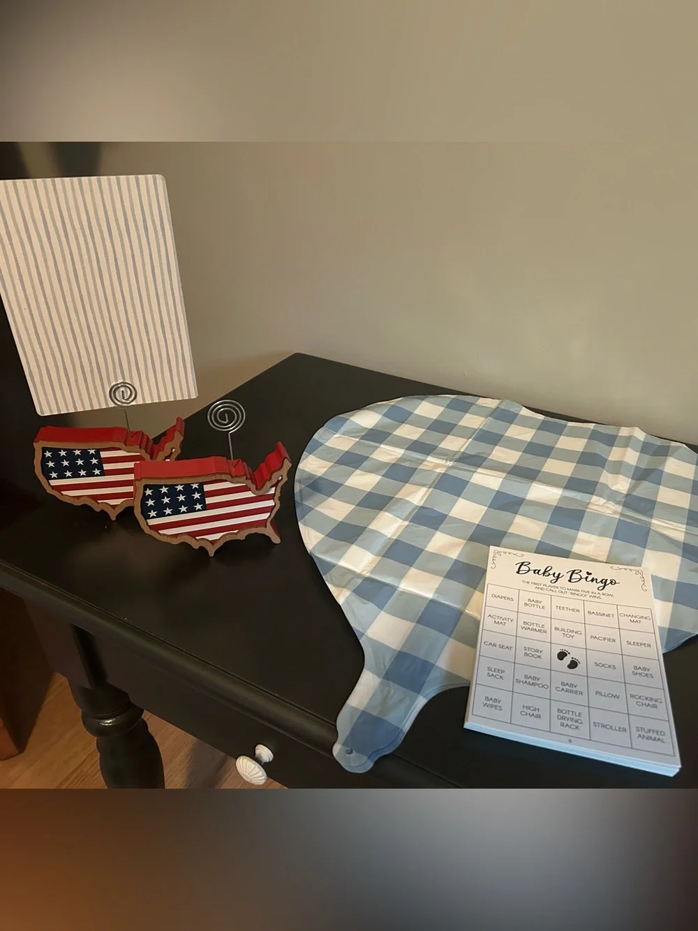 All American Baby Party Backdrop - Red on Light Blue